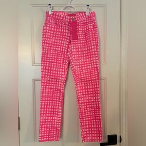 Lilly Pulitzer South Ocean Skinny Crop Pants in the Pink Tropics Feelin Beachy